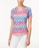 Alfred Dunner Chevron-print Short-sleeve Top