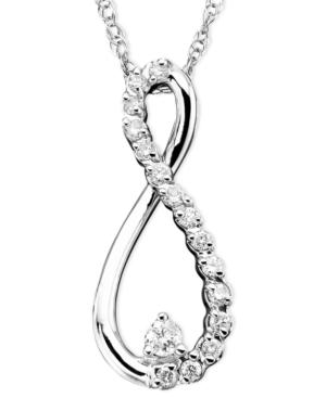 Diamond Infinity Necklace In 10k White Gold (1/10 Ct. T.w.)
