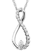 Diamond Infinity Necklace In 10k White Gold (1/10 Ct. T.w.)