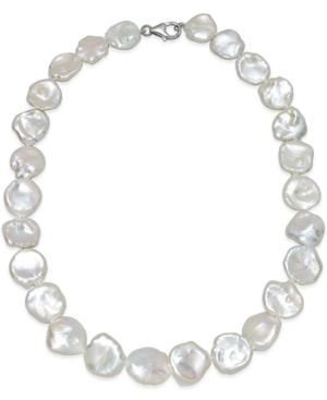 Cultured Keshi Pearl Strand Necklace (12-15mm) In Sterling Silver