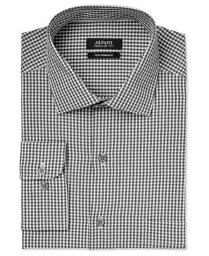 Alfani Men's Big And Tall Performance Black Gingham Dress Shirt, Only At Macy's