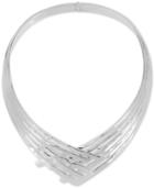 Robert Lee Morris Soho Silver-tone Sculptural Overlapped Collar Necklace