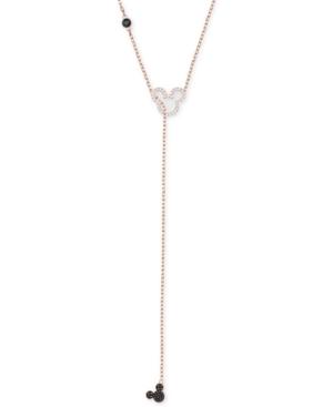 Swarovski Rose Gold-tone Crystal Mickey Mouse 15-3/4 Lariat Necklace