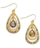 Inc International Concepts Gold-tone Abolone Orbital Drop Earrings, Only At Macy's