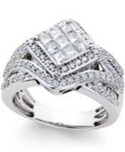 Diamond Cocktail Ring (1-1/2 Ct. T.w.) In 14k White Gold