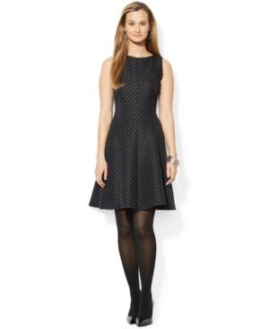 American Living Jacquard Fit & Flare Dress