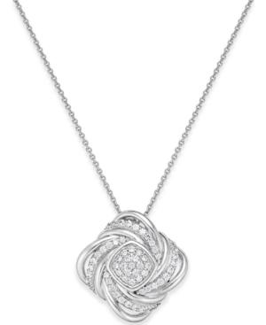 Diamond Swirl Pendant Necklace (1/2 Ct. T.w.) In Sterling Silver