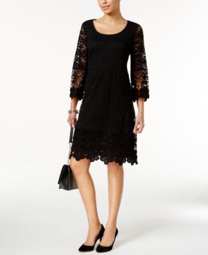 Alfani Crochet-trim Illusion Dress, Only At Macy's