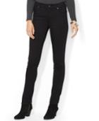 Lauren Jeans Co. Super-stretch Straight-leg Jeans, Black Wash