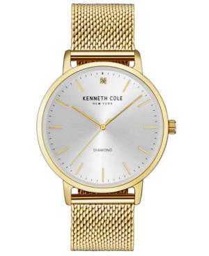 Kenneth Cole New York Men's Diamond-accent Gold-tone Stainless Steel Bracelet Watch 42mm