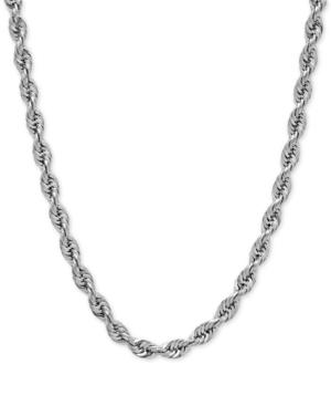 Rope Chain Slider Necklace In 14k White Gold