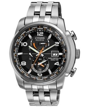 Citizen Watch, Men's Eco-drive World Time A-t Stainless Steel Bracelet 43mm At9010-52e