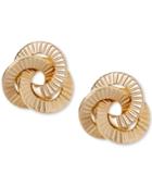 Textured Love Knot Stud Earrings In 10k Gold