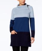 Jeanne Pierre Cotton Colorblocked Tunic Sweater