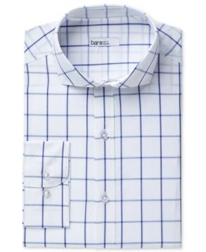Bar Iii Men's Slim-fit Stretch Easy-care Outline Windowpane Dress Shirt, Created For Macy's