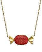 Sis By Simone I Smith 18k Gold Over Sterling Silver Necklace, Red Crystal Candy Pendant