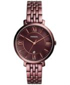 Fossil Women's Jacqueline Red-tone Stainless Steel Bracelet Watch 36mm Es4100