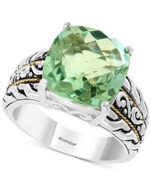 Effy Prasiolite Statement Ring (5-9/10 Ct. T.w.) In Sterling Silver & 18k Gold