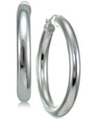 Giani Bernini Polished Tube Hoop Earrings In Sterling Silver, Only At Macy's
