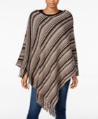 Cejon Marled Metallic Multi Stripe Poncho