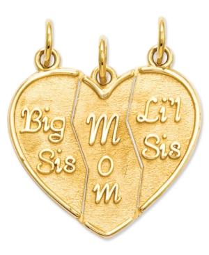 14k Gold Charm, Break Apart Big Sis, Mom And Lil Sis Charm