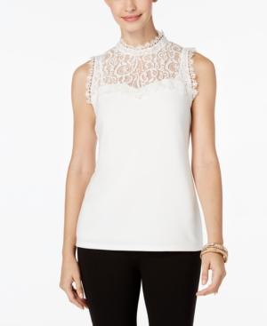 Thalia Sodi Mock-neck Lace Illusion Top, Only At Macy's