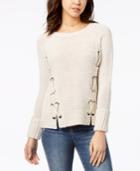 American Rag Juniors' Lace-up Sweater, Created For Macy's