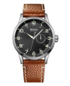 Hugo Boss Watch, Men's Brown Leather Strap 44mm 1512723