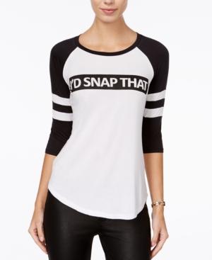 Rebellious One Juniors' I'd Snap That Graphic Raglan