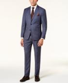 Vince Camuto Men's Slim-fit Dusty Blue Birdseye Suit