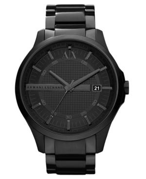 Ax Armani Exchange Watch, Men's Black Ion Plated Stainless Steel Bracelet 46mm Ax2104