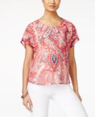 Style & Co. Paisley-print Layered Top, Only At Macy's