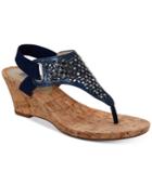 White Mountain Arnette Embellished Wedge Sandals, Created For Macy's Women's Shoes