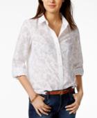 Tommy Hilfiger Roll-tab Burnout Shirt, Only At Macy's