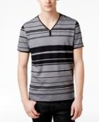 Inc International Concepts Men's Striped Y-neck T-shirt, Only At Macy's