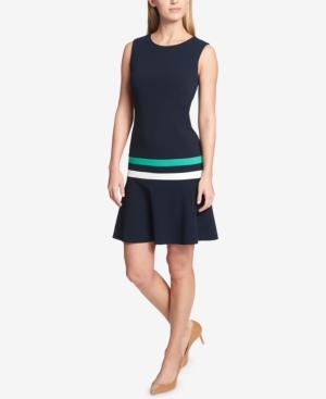 Tommy Hilfiger Striped Flounce-hem Dress