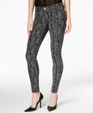 Guess Curve Snakeskin-print Skinny Wash Jeans