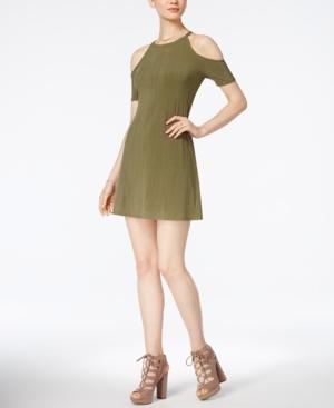 Bar Iii Pleated Cold-shoulder Dress, Only At Macy's