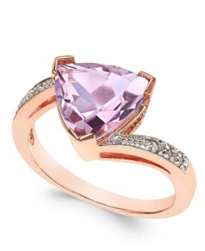 Pink Amethyst (3 Ct. T.w.) And Diamond Accent Statement Ring In 14k Rose Gold