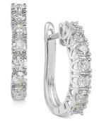 Diamond Hoop Earrings (1 Ct. T.w.) In 14k White Gold