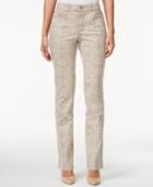 Charter Club Snakeskin-print Straight-leg Pants, Only At Macy's