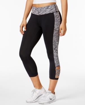 Ideology Space-dyed Lattice-trim Cropped Leggings, Only At Macy's