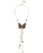 Betsey Johnson Gold-tone Bead & Butterfly 16 Lariat Necklace