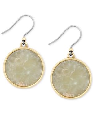 Lucky Brand Gold-tone Stone Circle Drop Earrings