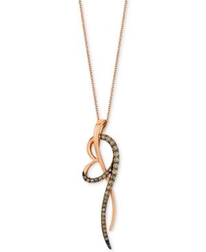 Le Vian Chocolatier Diamond Abstract Heart 18 Pendant Necklace (5/8 Ct. T.w.) In 14k Rose Gold