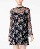 Speechless Juniors' Embroidered Mesh Shift Dress, A Macy's Exclusive