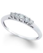 Diamond Five Stone Step Ring (1/4 Ct. T.w.) In 14k White Gold