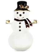 Jones New York Brooch, Gold-tone Snowman Box Pin