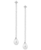 Majorica Sterling Silver Cubic Zirconia & Imitation Pearl Linear Drop Earrings