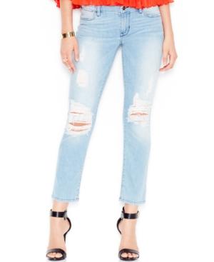 Guess Ripped Ankle Jeans, Berry Bliss Wash
